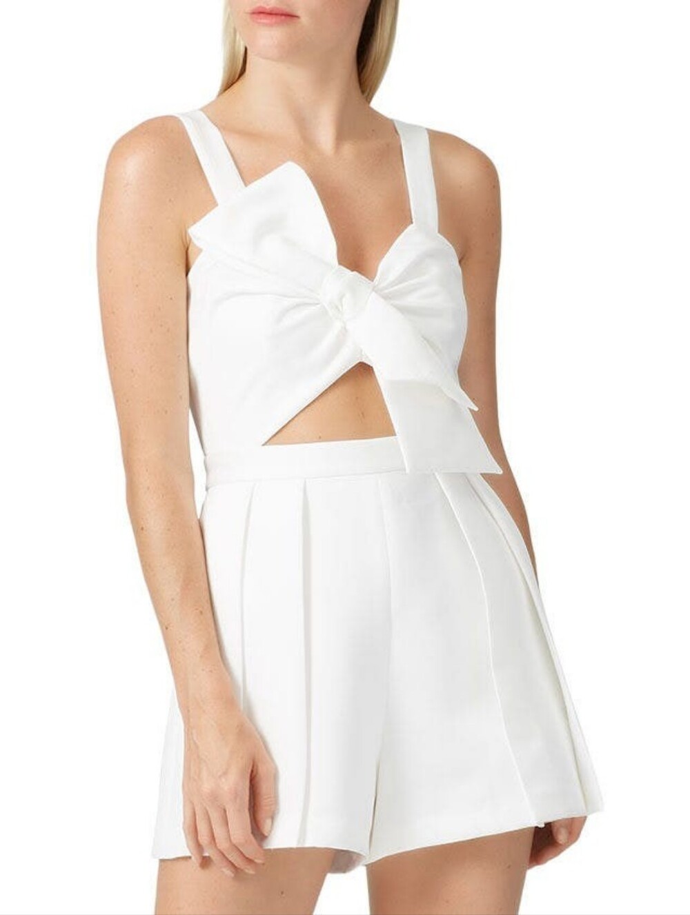 Jay Godfrey White Fernie Sleeveless Romper